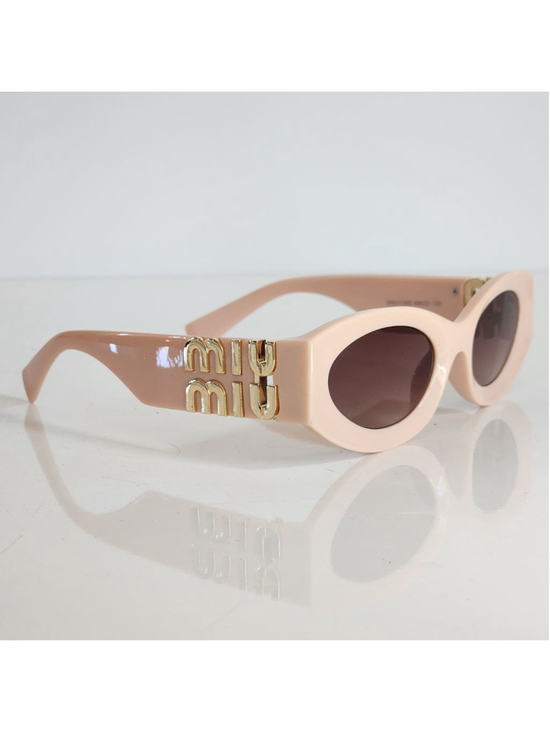 Miu Miu Accessories - MIU MIU NEW Pink Gold Oval Sunglasses SMU11WS
